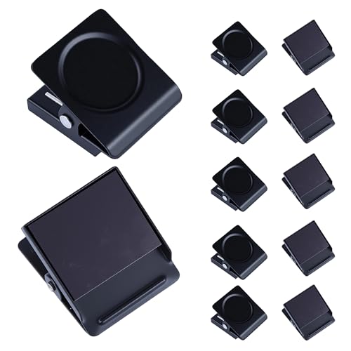 Magnetic Clips 1.5 inch, 12 Pack Heavy Duty Magnet Metal Clips for Hanging, Strong Magnet Clip for Whiteboard, Fridge, Classroom, Refrigerator, Black - size: Black 1.5"- 12 Pieces