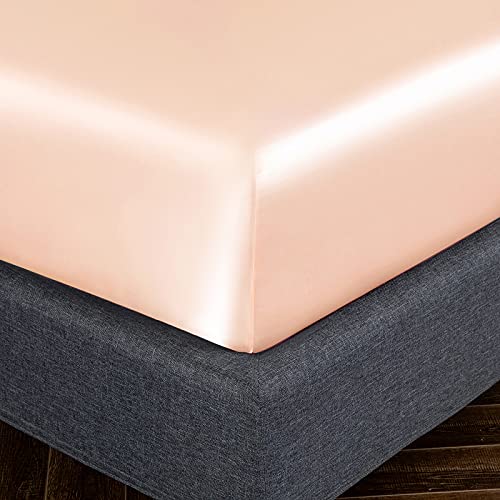 Homiest 3pcs Satin Sheets Set Luxury Silky Satin Bedding Set with Deep Pocket, 1 Fitted Sheet + 1 Flat Sheet + 1 Pillowcases (Twin Size, Champagne) - color: Champagne, size: Deep pocket - Twin size