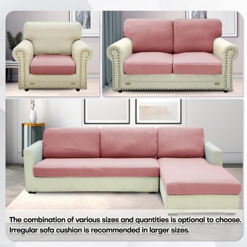 ZNSAYOTX Stretch Cushion Covers Sofa Loveseat Cushion Couch Seat Covers Slipcovers Soft Replacement Unique Pattern Furniture Protector with Elastic Bottom (Rose, 1 Pc 2-Seat Cushion Cover) - color: Rose, size: 1 Cushion Loveseat
