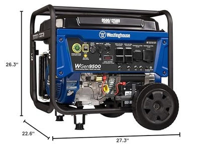 Westinghouse Outdoor Power Equipment 12500 Peak Watt Home Backup Portable Generator, Remote Electric Start with Auto Choke, Transfer Switch Ready 30A & 50A Outlets, Gas Powered - style: 12500 Watts - Gas Only