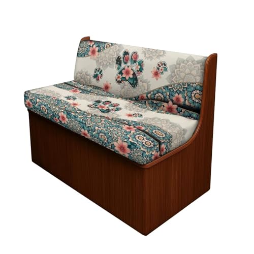 SEANATIVE RV Dinette Cushion Covers Couch Cushion Slipcovers Stretch Camper Cushions Cover Replacement Sofa Slipover for Travel Trailer Boho Dogs Paw Couch Backrest Cover & Bench Cover - color: Boho Dogs Paw