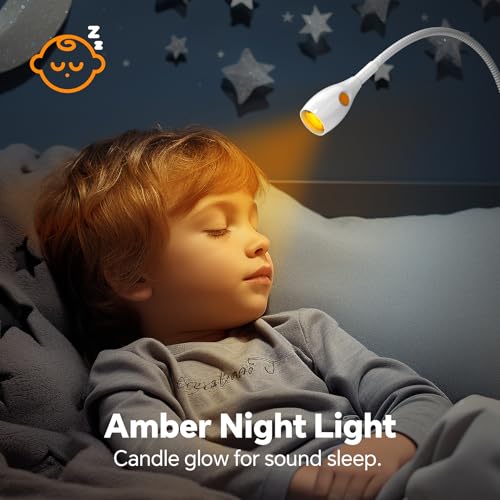 Wall Mounted Reading Light, Minimalist Headboard Mount Book Light, Dimmable LED with Lamp Head Switch Reading Lamp, USB-C Powered, CRI 95+ (4000K + Amber Nightlight) -White - color: White