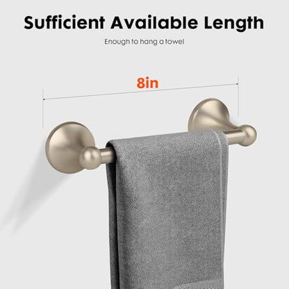 Antique Hand Towel Holder,Towel Ring Brushed Nickel for Bathroom,Towel Bar 9-Inch,Bathroom Accessories Towel Rack, Wall Mounted,Towel Hanger for Bathroom - color: Brushed Nickel
