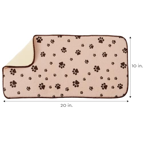 Kitchen Basics Microfiber Pet Bowl Feeding Mat, Anti-Skid and Absorbent, 10 Inch x 20 Inch