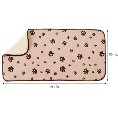 Kitchen Basics Microfiber Pet Bowl Feeding Mat, Anti-Skid and Absorbent, 10 Inch x 20 Inch