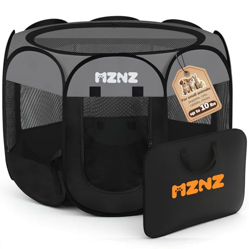 Dog Cat Playpen, Portable Small Animal Playpen Crate Indoor for Dogs Cats Rabbits, Foldable Guinea Pigs Bunny Cage Enclosure Outdoor, Pop Up Dogs Cats Tent Kennel with Carrying Case, Dark Grey - color: Dark Grey, size: Small (29"L x 29"W x 17"H)