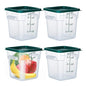 4 Pack Clear Food Storage Containers with Lids and Handles Polycarbonate Square Commercial Food Containers, NSF (4Qt) - color: 4Qt
