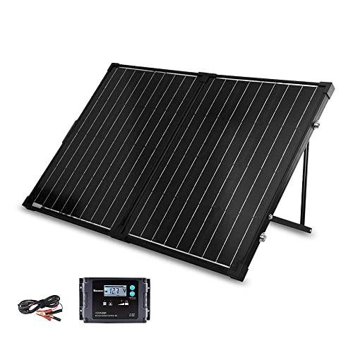 Renogy 100W Portable Solar Panel, 25% High Efficiency Solar Panel Kit with 20A Charger Controller for 12V Battery&Power Station, N-Type Foldable Solar Panels w/Tempered Glass for RV, Camping Off-Grid - style: 100W-Waterproof Controller