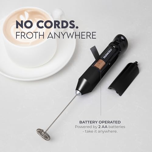 Zulay Kitchen Powerful Milk Frother Wand - Handheld Stainless Steel - Battery Operated Drink Mixer for Coffee, Lattes, Cappuccino, Matcha - Froth Mate Frother Gift - Absolute Black - color: Absolute Black, size: Classic Froth Mate