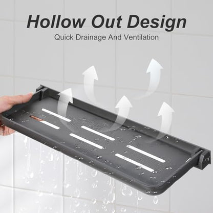 3 Pack RV Aluminum Fold Down Wall Shelf, Sturdy Wall Mounted Folding Shelf Foldable Camper Accessory for Bathroom Kitchen Bedroom Organization RV Furniture Parts Hardware for Inside - size: 15.7” x 5“