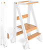 OCODILE Adjustable Foldable Toddler Tower – Folding Tower for Kids | Montessori Toddler Kitchen Step Stool Helper for Independence - White - color: 2 - White