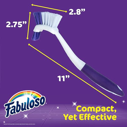 Fabuloso Tile Brush with Spot Scrubber, Long Bathroom Cleaning Brush with Medium Bristles, Shower Scrubber with Hanging Hole for Tile, Grout, Tubs, Floors and Bathroom Walls, 11 Inch - size: Tile Brush w/ Spot Scrubber