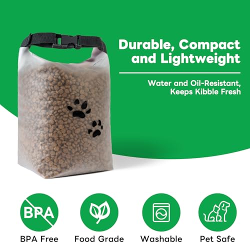 Dog Food Storage Bag with Roll-Top Closure, for Camping Trip, Dog Boarding, Food Grade, 14 Cups
