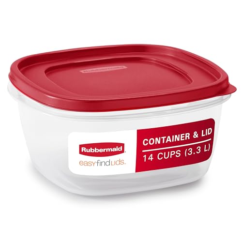 Rubbermaid Easy Find Lids Food Storage Container, 14 Cup, Racer Red - style: 14.0C/3.3L 4CS