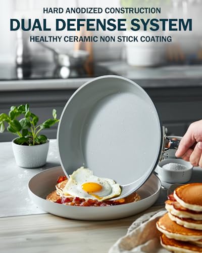Cook N Home Classic Nonstick Cookware Set, Pots and Pans Cookware Set with Glass Lids and Comfortable Handles, Induction Compatible, 10-Piece, Blue - color: Blue