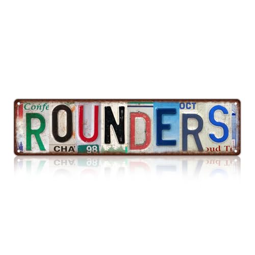 Vintage Sport Street Sign Rounders Wall Decor Metal Tin Signs for Bar Home Bedroom Garage - color: St-I-09