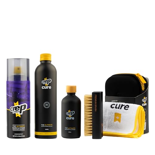 Crep Protect Shoe Protector Spray - CURE Kit - Premium Sneaker Cleaning Kit, with Brush, Solution, Microfibre Cloth and Reusable Pouch, Sneaker Care Kit & Cure Refill