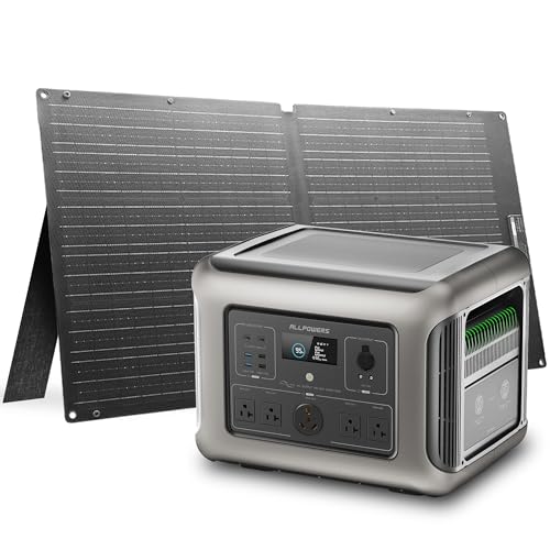ALLPOWERS R2500 V2 Portable Power Station 2500W (Peak 5000W), 2016Wh Solar Generator, Power Outages, Outdoor Camping, and RVs (R2500 V2+100W SE100) - color: R2500 V2+100W SE100