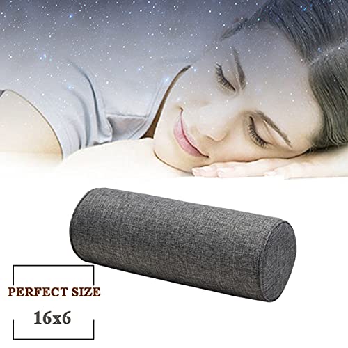 16"x6"Car Round Neck Pillow with Washable Cotton Cover Pillow Provides Best Support .(Dark Gray) - color: Dark Gray