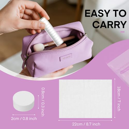 Classycoo Compressed Towel 120 PCS with 2 Carrying Cases,Disposable Mini Tablets Portable Face Towel Cotton Coin Tissue for Travel, Camping, Hiking, Sport, Home Hand Wipes, Outdoor Activities(Purple) - size: 1 Count (Pack of 120), style: Large (Purple)