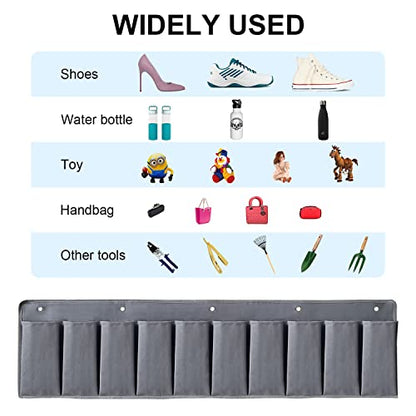 RVZONE RV Shoe Pockets 10 Pockets & 6 Pockets Heavy Hanging Bedside Storage Organizer with Sturdy Hooks Storage Pockets Hangs on bed for Shoes Toys and Tool Accessories