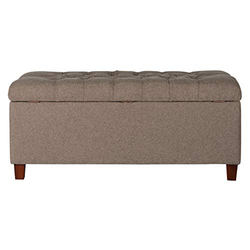 HomePop Ainsley 40" Storage Ottoman Bench - Brown - color: Brown