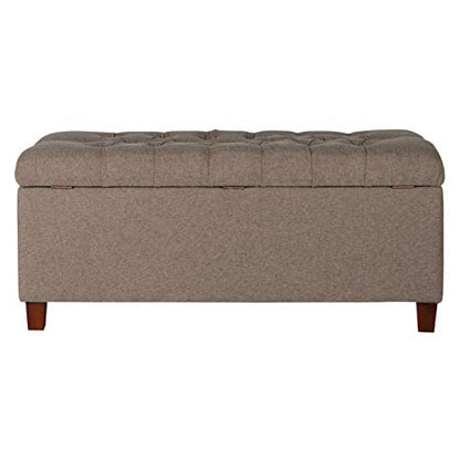HomePop Ainsley 40" Storage Ottoman Bench - Brown - color: Brown