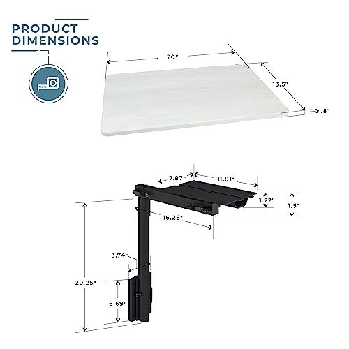 Manufacturers' Select ITC RV Side Table with MOD Table Leg System (Light Grey Shiplap Table Top w/Black Table Leg) - color: Light Grey Shiplap Table Top W/ Black Table Leg