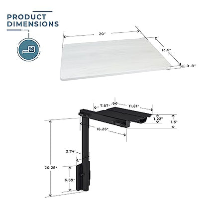 Manufacturers' Select ITC RV Side Table with MOD Table Leg System (Light Grey Shiplap Table Top w/Black Table Leg) - color: Light Grey Shiplap Table Top W/ Black Table Leg
