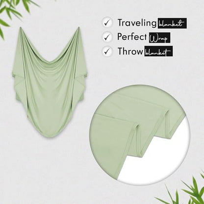 K E L O R Luxury Cooling Travel Blanket - Stretchy, Lightweight Soft & Breathable Shawl Wraps for Women - color: Meadow Green, size: Single-Sided