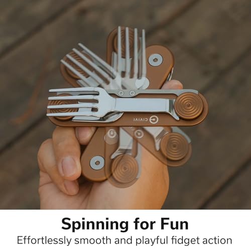 CIVIVI Partake 4-in-1 Camping Utensil, Detachable Stainless Steel Folding Knife, Fork, Spoon & Bottle Opener Multi-Tool, with Waxed Canvas Pouch for Travel Camping Hiking, C24032C-2, Coyote Brown - color: Coyote Brown