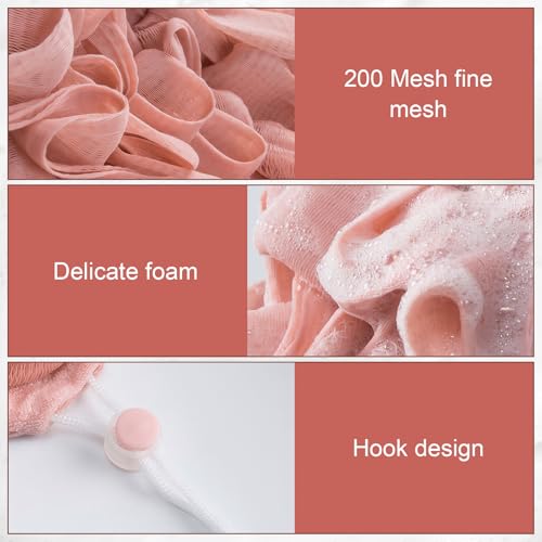 3 Pcs Soap Bar Loofah, 2 in 1 Bar Soap Loofah Pouch Can Hold Soap Effective Exfoliation for Bathing (Khaki + Coffee + Pink) - style: khaki, coffee and pink
