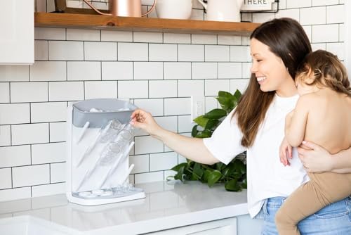 Ubbi Vertical Baby Bottle Drying Rack, Space Saving Countertop Bottle Dryer with Tray, Baby Bottle Organizer for Pump Parts, Pacifiers & Accessories, Dishwasher Safe, Gray - color: Gray Vertical Drying Rack