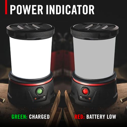 COAST EAL40R 2500 Lumen Rechargeable Emergency Camping Lantern with Red Flashing Mode, Carabiner, Diffuser, Foldeable Handle, Moonglow™ Low Mode, Illuminated Power Button, USB-C Power Bank