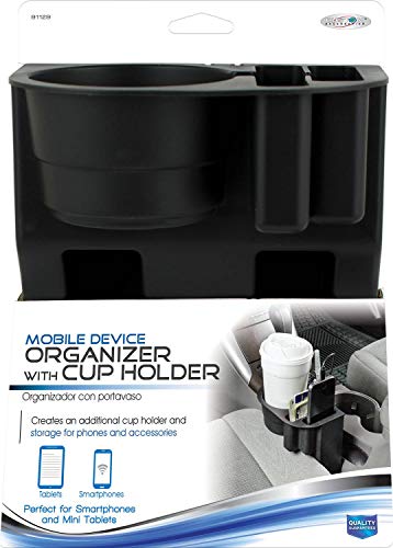 Custom Accessories 91129 Black Mobile Device Organizer with Cup Holder - style: Device Organizer