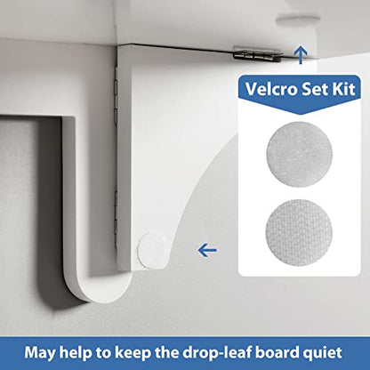 WELLAND 11.8" x 8.25" White Wall Mounted Desk Small Floating Shelves Set of 2 Folding Wall Shelves Drop-Leaf Table Fold Down Desk for RV, Camper, Loft Beds - color: White