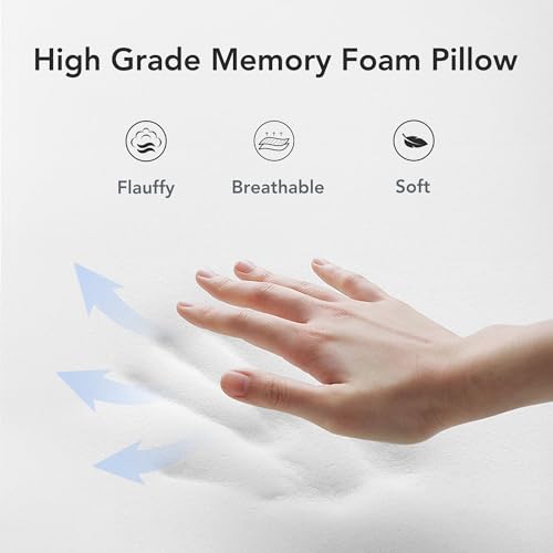 KPNEOL Travel Pillow, 100% Pure Memory Foam Travel Neck Pillow Airplane Neck Support Ergonomic Design for Traveling Suitable for Airplanes,Offices-Grey-Large Size
