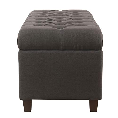 HomePop Ainsley 40" Storage Ottoman Bench - Charcoal Gray - color: Charcoal Gray