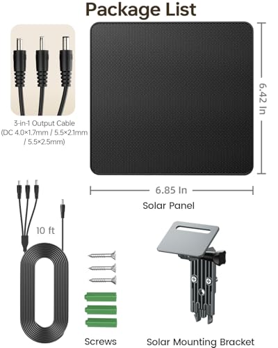 Trail Camera Solar Panel, KJK 6W Solar Battery Charger 12V/1.5A with 10000mAh Built-in Battery, IP67 Waterproof for Cellular & Wireless Hunting Cameras