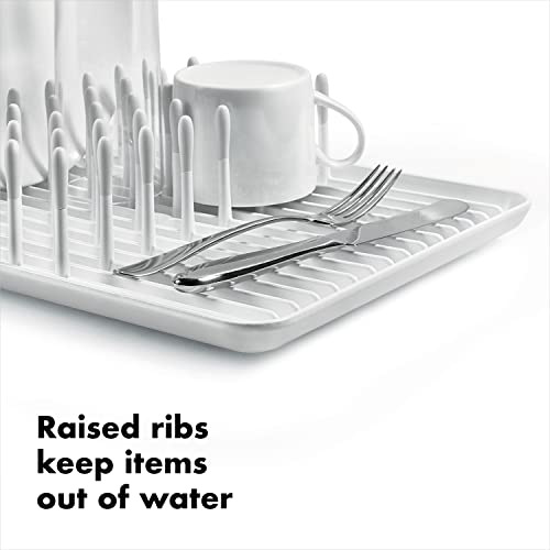 OXO Good Grips Compact Dish Rack Biscuit | For Dishware | 13-3/4 x 10-3/8 x 3-1/2 Inch | Non-Skid Feet | Pack of 4 - size: 13-3/4" x 10-3/8" x 3-1/2" h (Pack of 4)