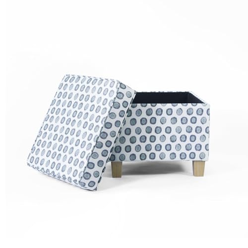 HomePop 18" Classic Square Storage Ottoman - Green Medallion Ikat Print - color: Green