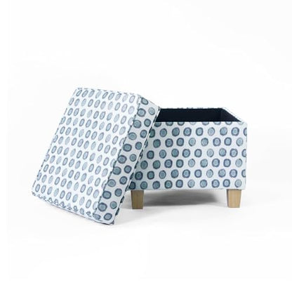 HomePop 18" Classic Square Storage Ottoman - Green Medallion Ikat Print - color: Green