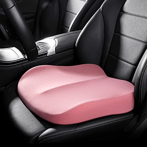 Car Seat Cushion Pillow, 3.9in Wedge Driver Seat Cushion for Driving, Memory Foam Car Booster Seat Cushion Pad for Truck, Office, Wheelchair,Pink - color: Pink