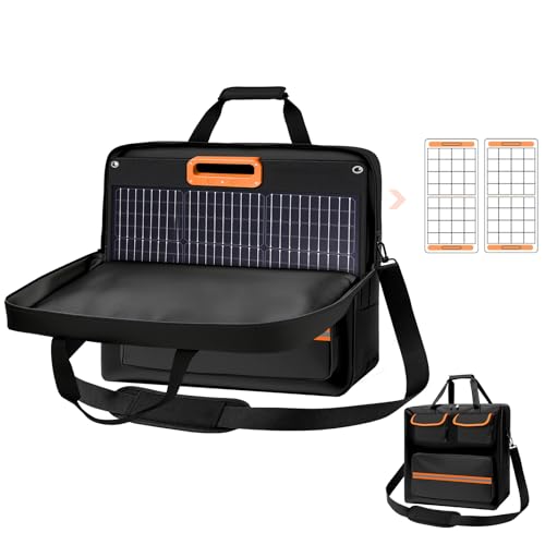 22"x4"x25" Solar Panel Travel Bag, 600D Waterproof Carrying Pocket Case, Solar Panel Storage Bag with Shoulder Strap Fit for Outdoor Camping Travel, Compatible with 100W /200W, with Shoulder Pads