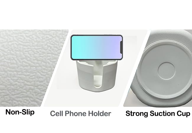 Anti-Spill Cup Holder, FINTHECH Desk Cup Holder,Silicone Suction Cup Holder for Smooth Flat Desk，Holds Cups (White). - color: White