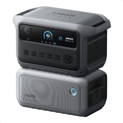 Anker SOLIX C2000 Gen 2 Portable Power Station with Expansion Battery, 2,400W (Peak 4,000W) Solar Generator, Full Charge in 58 Min, 4096wh LiFePO4 Battery for Home Backup, Power Outages, and Camping - style: BP2000+ C2000 Gen 2