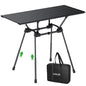 GARLLEN Folding Camping Table 176LBS Capacity, 4 Adjustable Height Roll-up Camping Table with Carrying Bag, Portable Aluminum Picnic Table for BBQ, Cooking, Outdoor, Tabletop 35" L x 16" W - size: Tabletop Size: 35"L x 16"W
