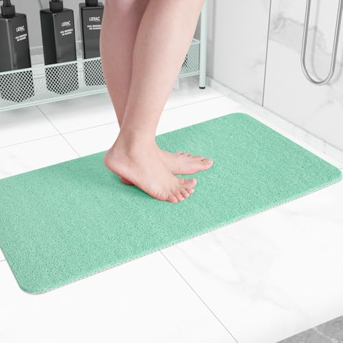 Hargiis Non-Slip Bathtub Mat, Anti Slip Shower Mat, Fast Drying Bathtub Mats, Foot Scrubber Mat, Anti Slip Mat for Tub, Floor, Bathroom, Kitchen, Home, Hotel (Light Green 40"×28") - color: Light Green, size: 40" x 28" (Rectangular)