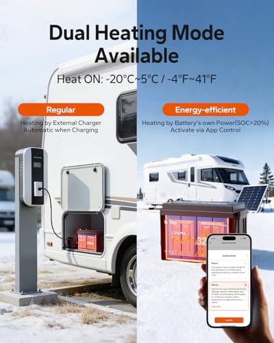Litime 12V 320Ah Mini Self-Heating Lithium RV Battery, Max 15000 Deep Cycles LiFePO4 Battery, Bluetooth & 2 Heating Mode. - size: 320Ah Heated (Mini)