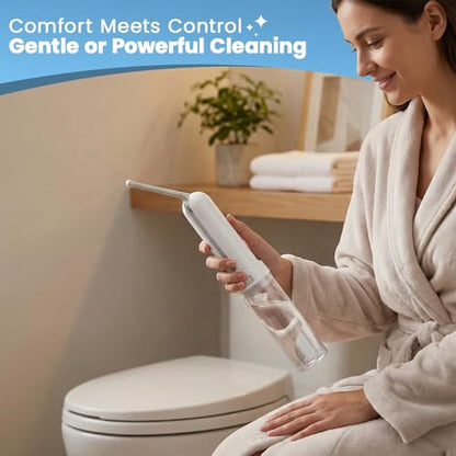 Portable Electric Bidet for Travel – 3 Pressure Modes, USB-C Rechargeable, 180ml Tank & Bottle Adapter, IPX7 Waterproof Handheld Bidet Sprayer for Women Men, Postpartum, Pregnancy & Camping
